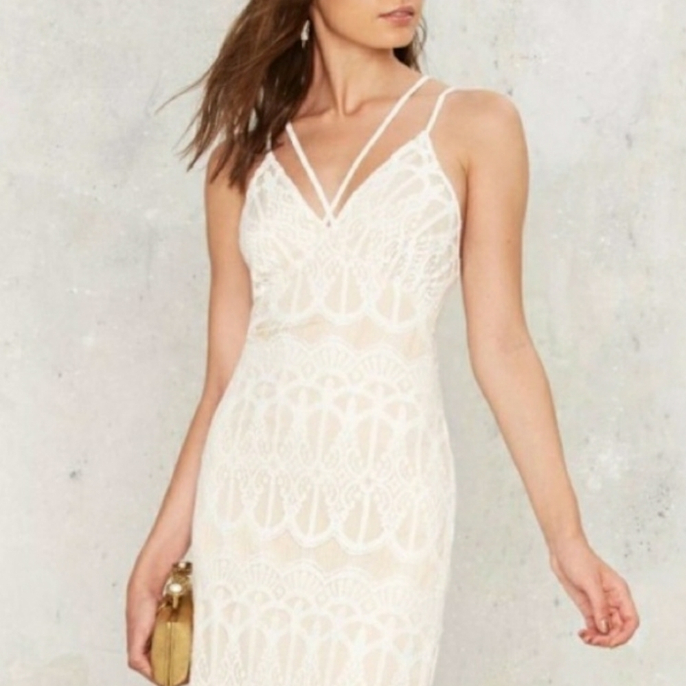 NWT Lioness Lace Maxi Dress, M, 8, Cream, Prom, Wedding, Beach, So Pretty!